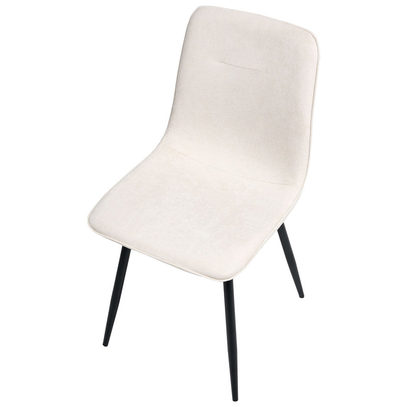 Set of 4 Dining Chairs TUSCOLA Fabric, Light Beige