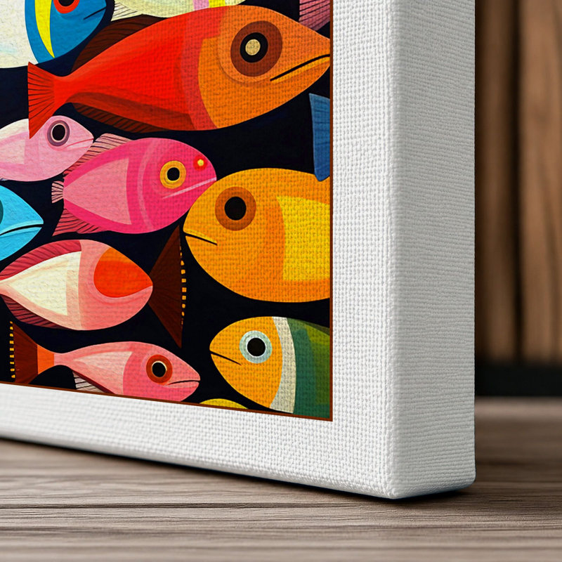 Rainbow Fish Dance Modern - Print, 24x16 - 61.0 x 40.6 cm, White Border