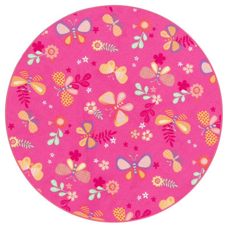 Friesen Tufted Pink Rug, Round 133cm
