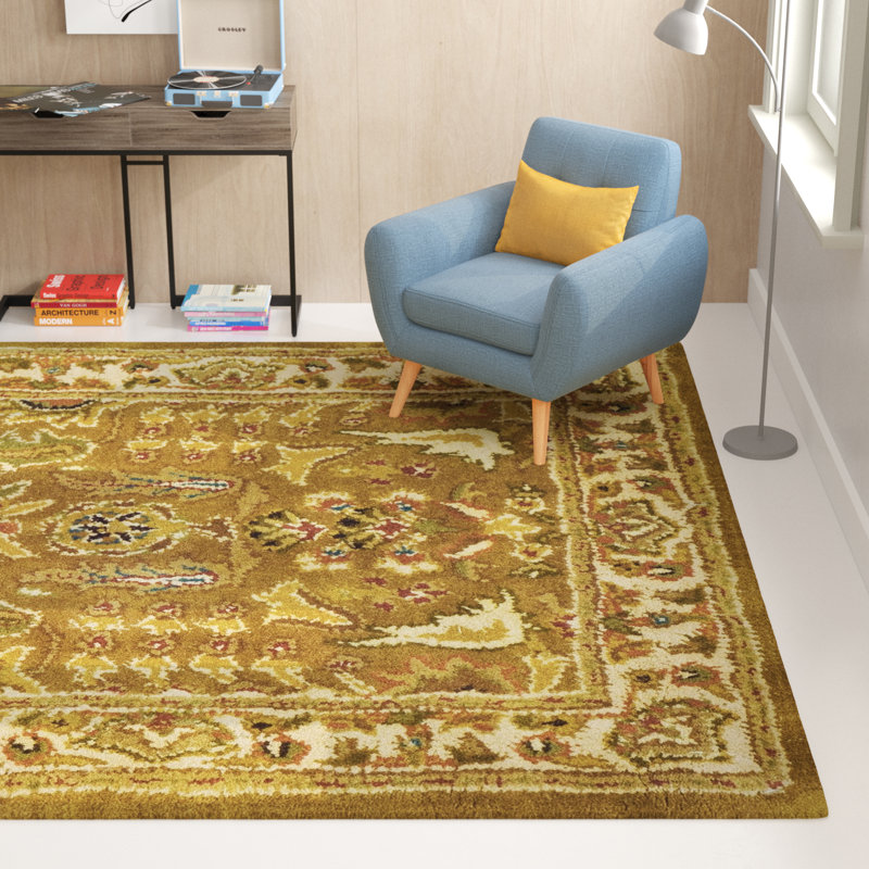 Chattooga Oriental Hand-Tufted Wool Gold Area Rug, Rectangle 4' x 6'