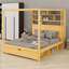 Canopy bed frame with bookcase headboard, usb outlets and led lights, storage cubbies, footboard drawer and reversible rack-2114065323-2114065324