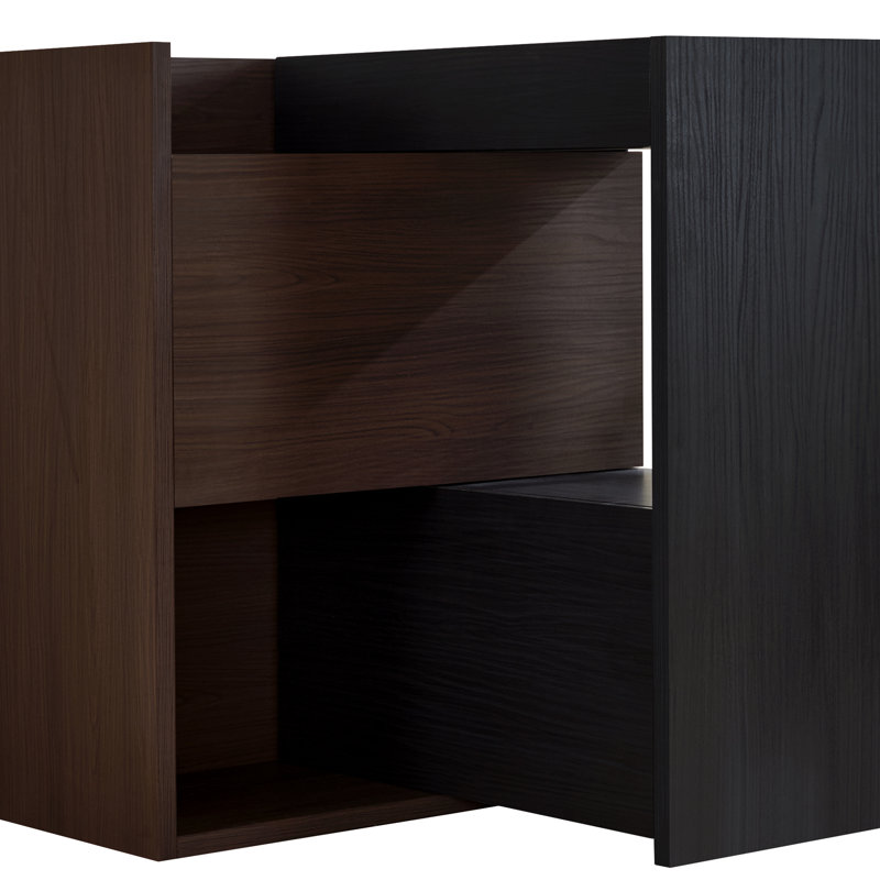 Armoire à chaussures 32,5 po à 58,8 po avec 1 tiroir, coin de 90 degrés pour le salon, couloir, entrée, espace de rangement en noyer noir, vestibule, point de sortie