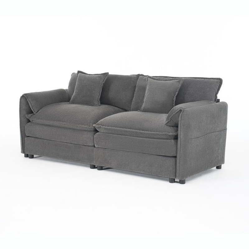 Oversized Loveseat Sofa, Gray
