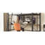 Lit mezzanine en métal avec bureau en forme de L, base de lit mezzanine pour station de charge, barrière de sécurité et échelle, aucun sommier nécessaire, noir