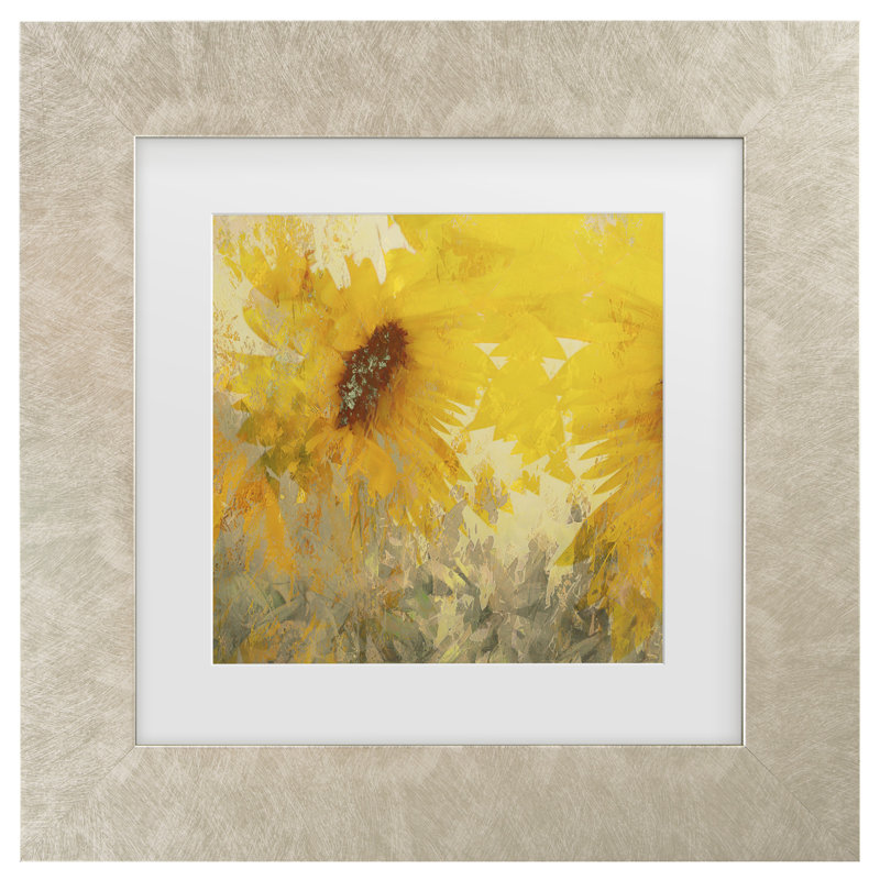 Art encadré avec tournesol Nel Talen, H 19,5 po x l 19,5 po