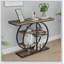 Console industrielle de 41,3 pouces pour le hall d'entrée, table de canapé étroite avec tablettes de rangement et base circulaire, mobilier d'appoint pour le couloir, le vestibule, l'entrée, le salon
