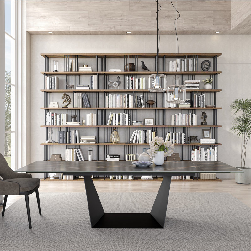 Banji Extendable Metal Base Dining Table