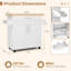 Îlot de cuisine sur roulettes, chariot de rangement à roulettes avec grande armoire, tiroir, support à épices et porte-serviettes, utilitaire de service de cuisine, tablette réglable à 3 positions (blanc)-200412497