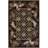 Flatweave Wool Area Rug in Black