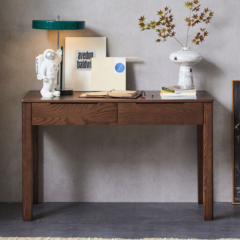 Bureaux rectangulaires noirs en bois massif de couleur noyer, H 29,92 po x l 47,24 po x P 22,05 po