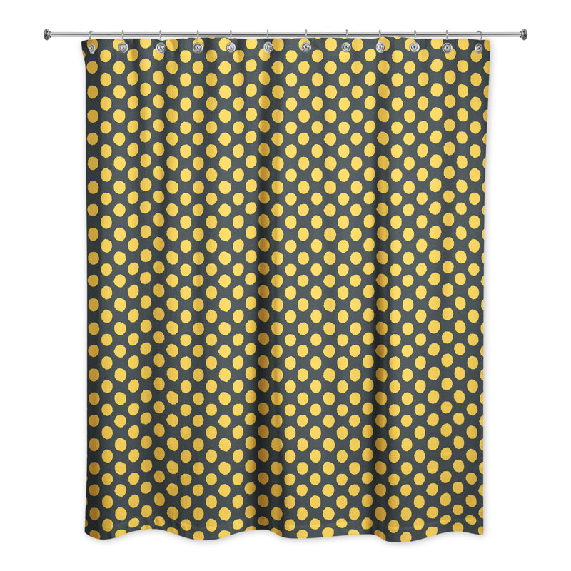 Rideau de douche Sandlin, Jaune / Noir