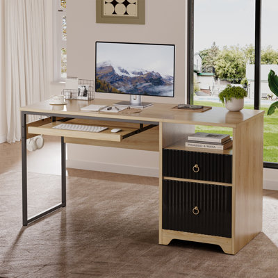 Labelle 55" W Writing Computer Desk with Keyboard Tray