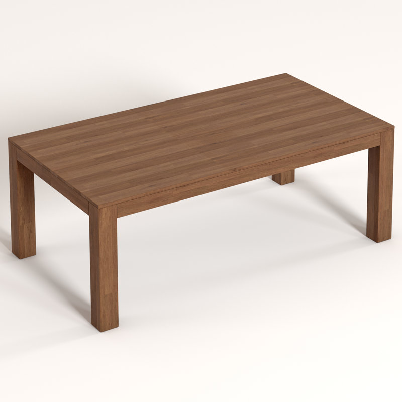 Kadlec Solid Wood Four Leg Coffee Table, Warm Brown