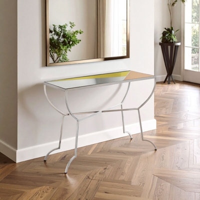 102cm Glass Top Console Table