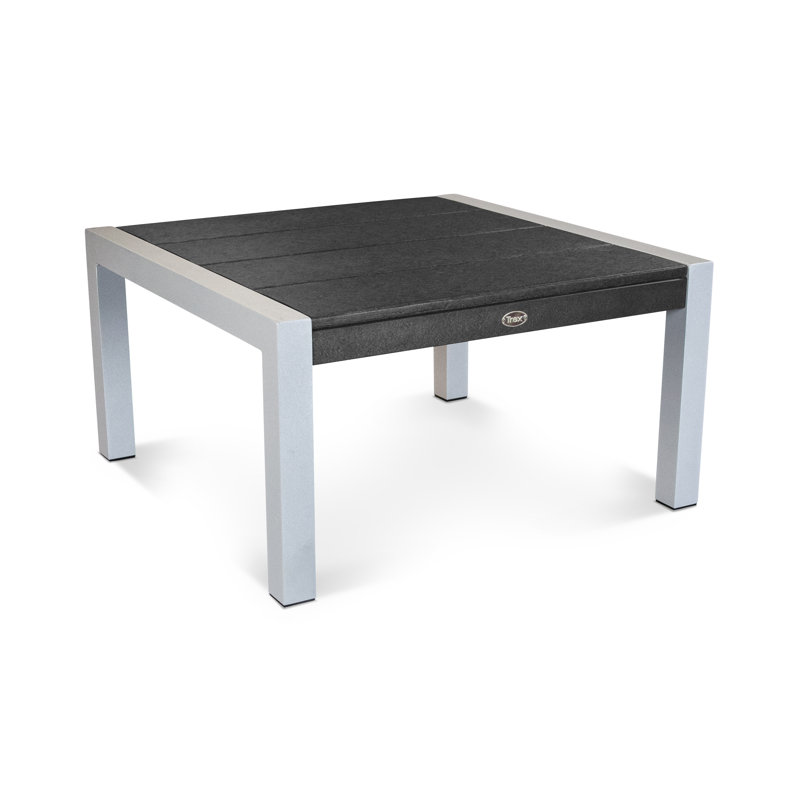 Table de conversation Surf City 30 po, Noir anthracite, Argent texturé