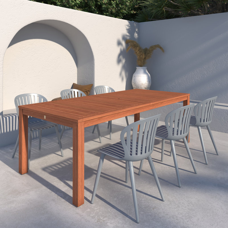 Ensemble repas d'extérieur 7 pièces Anautica, gris
