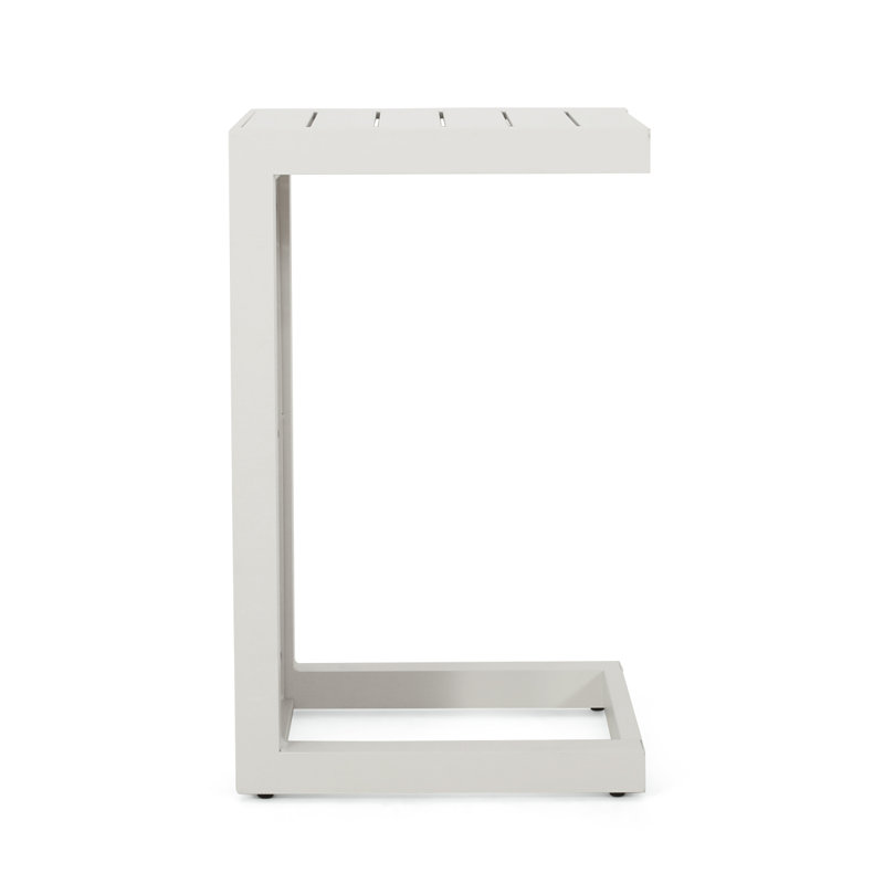 CAPE CORAL ALU C-SHAPED TABLE GREY, White