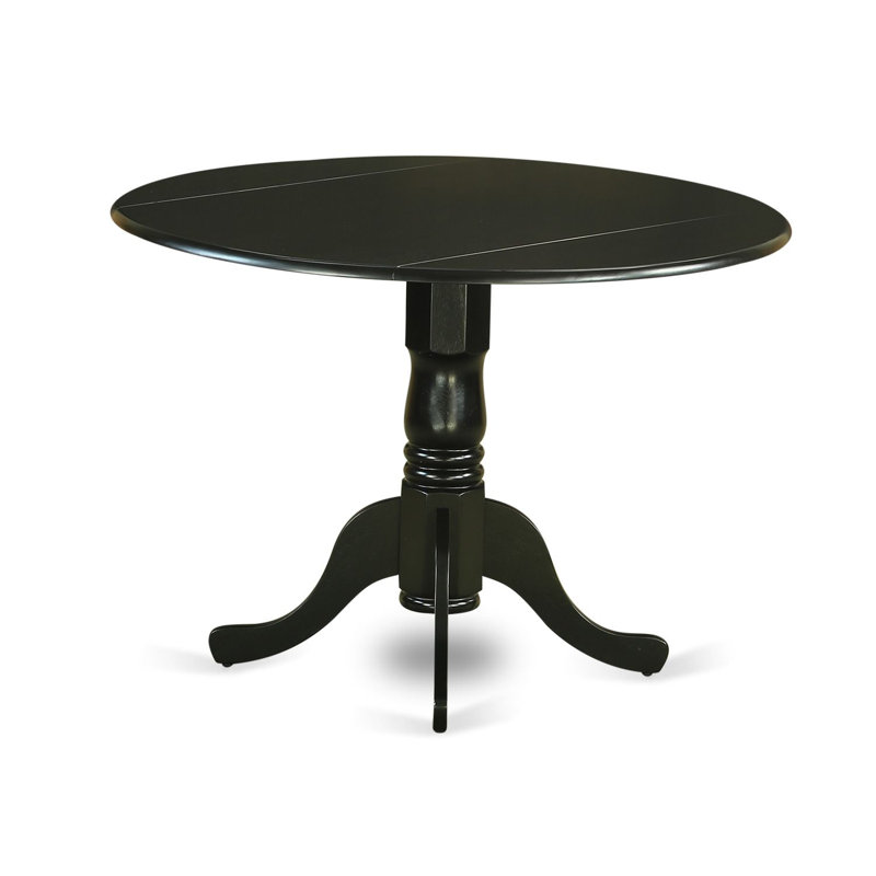 Willimantic Drop Leaf Solid Wood Rubberwood Dining Set, No, Black, 3 Pieces: Table, 2 Chairs;