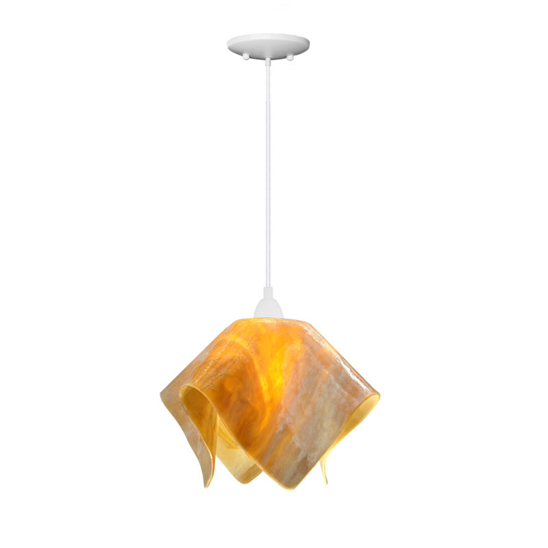 Luminaire suspendu Amergin, Grand, Blanc, Miel