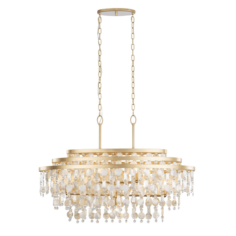 Luminaire suspendu linéaire 9 lumières Kalani