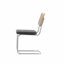 Ensemble de 4 chaises de salle à manger en cuir et chaise en rotin-1476595529