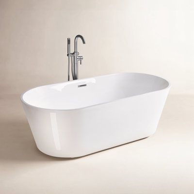 Cove 71" Freestanding Soaking Acrylic Bathtub
