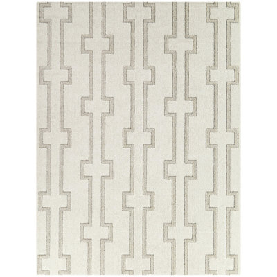 Tapis rayé transitionnel crème Lentz