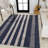 Zipporah Geometric Striped Machine-Washable Black/Ivory Rug-1038870889
