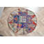 Tapis rétro bleu antique rétro à motif patchwork parfait pour le hall d'entrée et le tapis décoratif