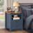 Nightstand with Charging Station, Farmhouse Night Stand with 2 Drawers and Shelf Storage, Blue Wooden Side End Table, Bedside Cabinet for Bedroom, Living Room, Closet,Office-459038587