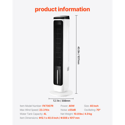 Tower Fan, 23.3ft/s Velocity Quiet Floor Fan, 70° Oscillating Fans for Indoors with 9 Speeds, 4 Modes, 24H Timer, Portable Standing Bladeless Fan with Remote Control for Bedroom, Office, Home