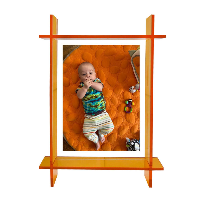 Neon Orange Lucite 8" x 10" Modern Photo Frame