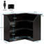 Armoire de bar en forme de L de 51,2 po avec porte-verres à pied, unité de bar d'angle à 4 niveaux, table de bar à vin avec alcool moderne et bureau de réception pour la maison, noir