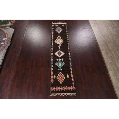 One-of-a-Kind 2'11" X 12'9" Runner Wool Area Rug in Brown