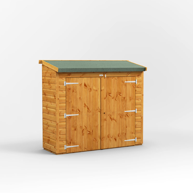 Powersheds 6 x 2ft Pent Timber Tongue & Groove Bike Shed