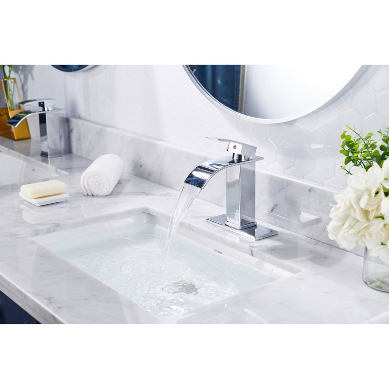 Single-Hole Single-handle Bathroom Faucet with Drain Assembly, Chrome