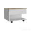 Table basse à plateau relevable avec roulettes et une tablette