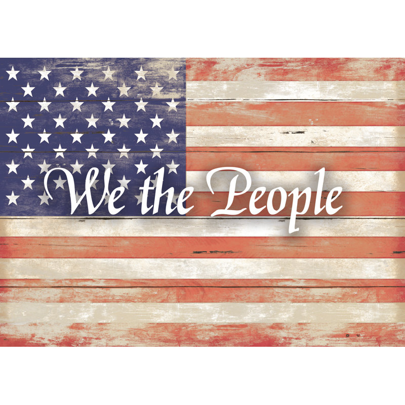 We The People American Flag 2 - Wrapped Canvas Art Prints, 61cm H x 91cm W x 3.8cm D