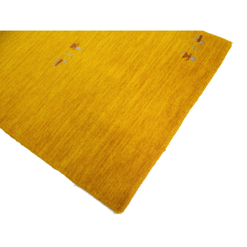 No-Shedding Hand Loomed Gabbeh Rug, 100% Wool, Solid Color, Fade & Stain Resistant, Durable