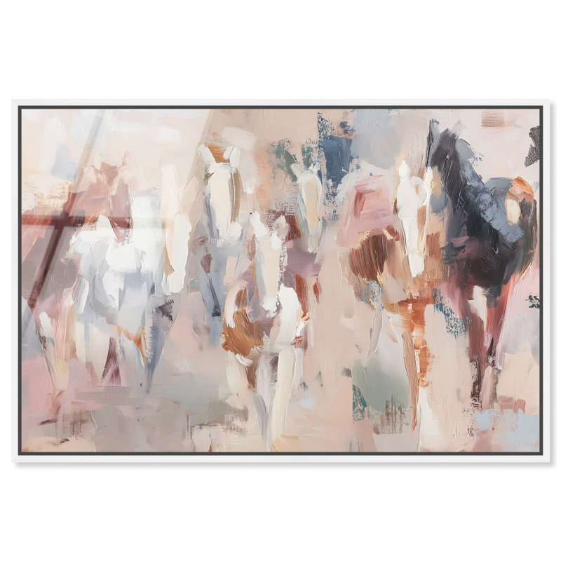 «Warm Neutralité III», impression murale encadrée à cheval par Art Remedy, cadre blanc, 54 x 36, H 37 po x l 55 po