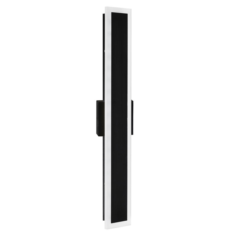 Amarone  32" Long Integrated LED Black Outdoor Wall Light for Garage, Siding, Entryway – Modern Linear Exterior Sconce