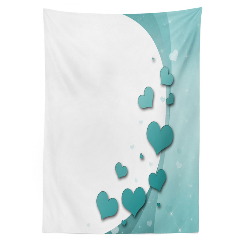Valentines Day Romance Art Tablecloth, 90" L x 60" W