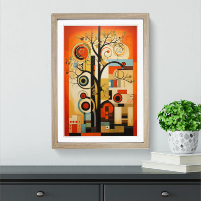Oak Tree Constructivism No.4 - Single Picture Frame Print on Wood