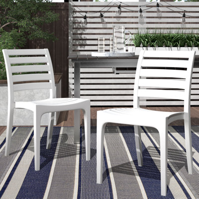 Ayvah Stacking Patio Dining Side Chair by Wade Logan