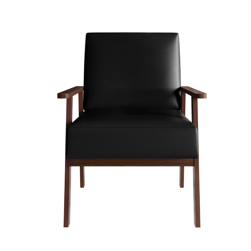 Chaise d'appoint en polyuréthane noir, Noir