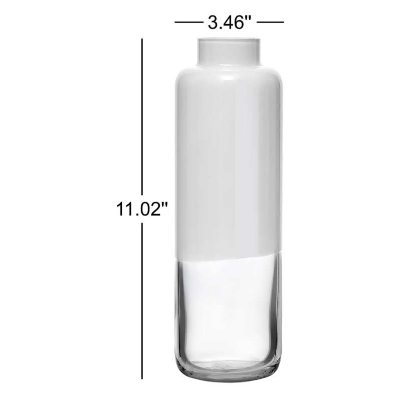 Vase de table en cristal sans plomb Magnolia, Blanc opale, H 10,92 po x l 3,43 po x P 3,43 po
