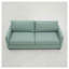 Canapé à accoudoirs carrés Damon avec structure en bois franc d'ingénierie, revêtement en polyester bleu ou vert sauge