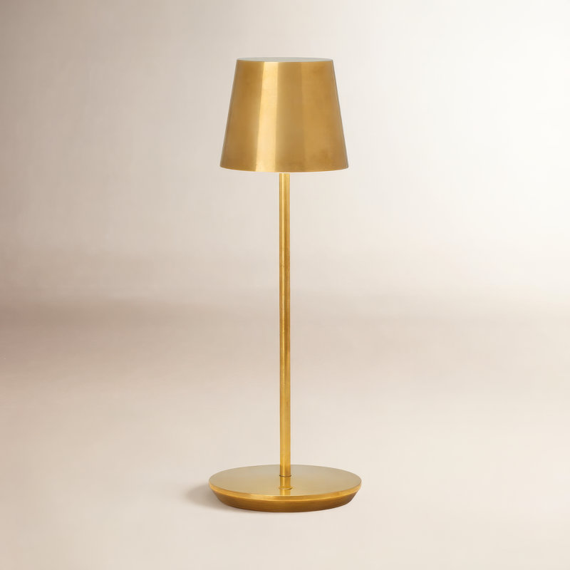 Nevis Accent Rechargeable Table Lamp, Natural Brass