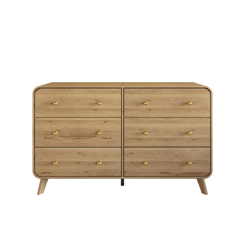 Commode à 6 tiroirs, Chêne clair