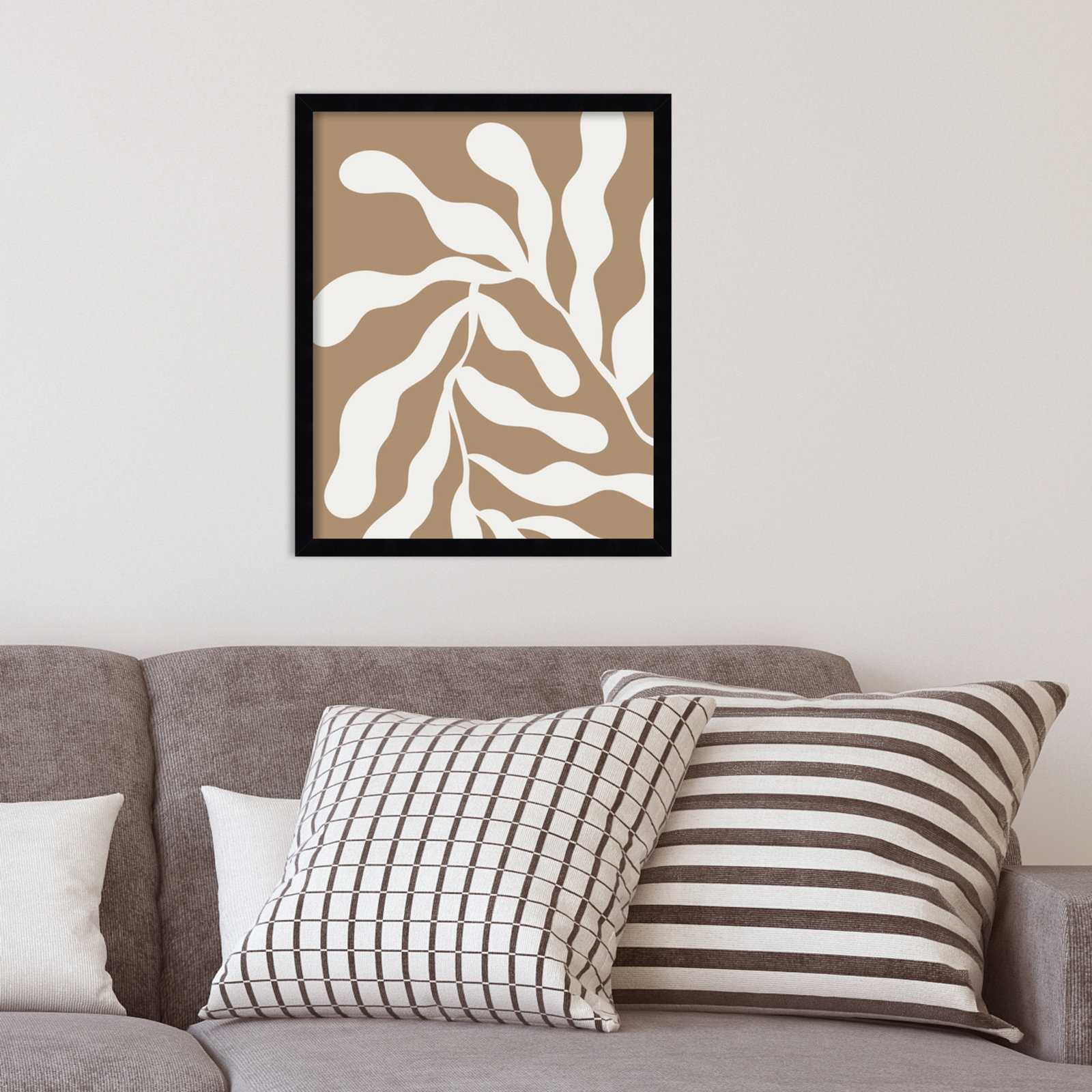 Erminia "Retro Matisse Botanical 1" Print, Black, 21" H x 17" W x 1" D